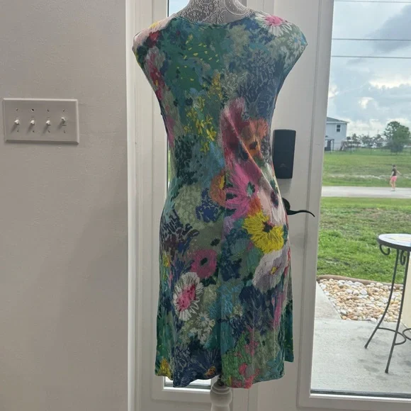 Jams World Blue and Pink Sleeveless V-Neck Sundress - Picture 2 of 8